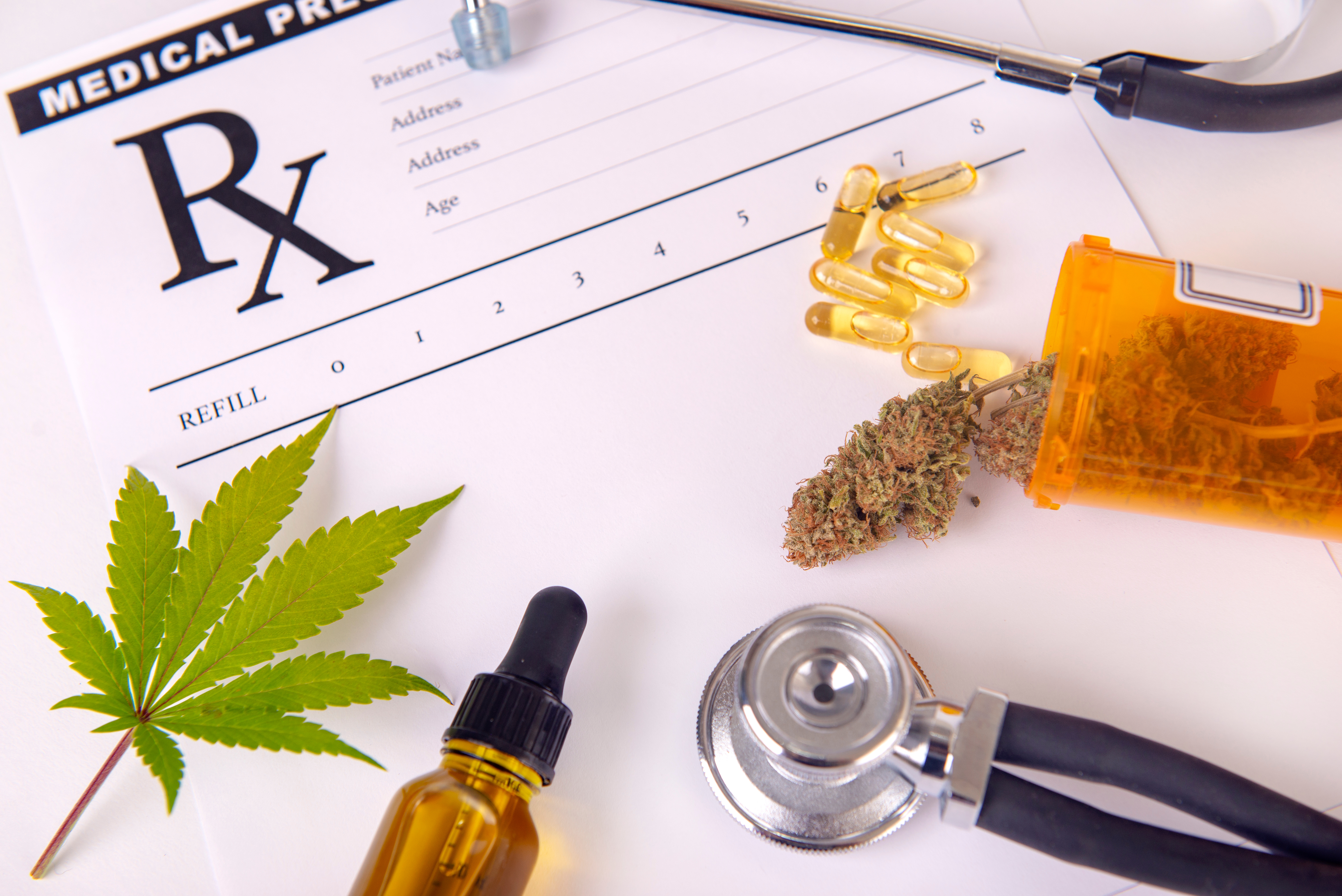 Rx script with various medical marijuana items 