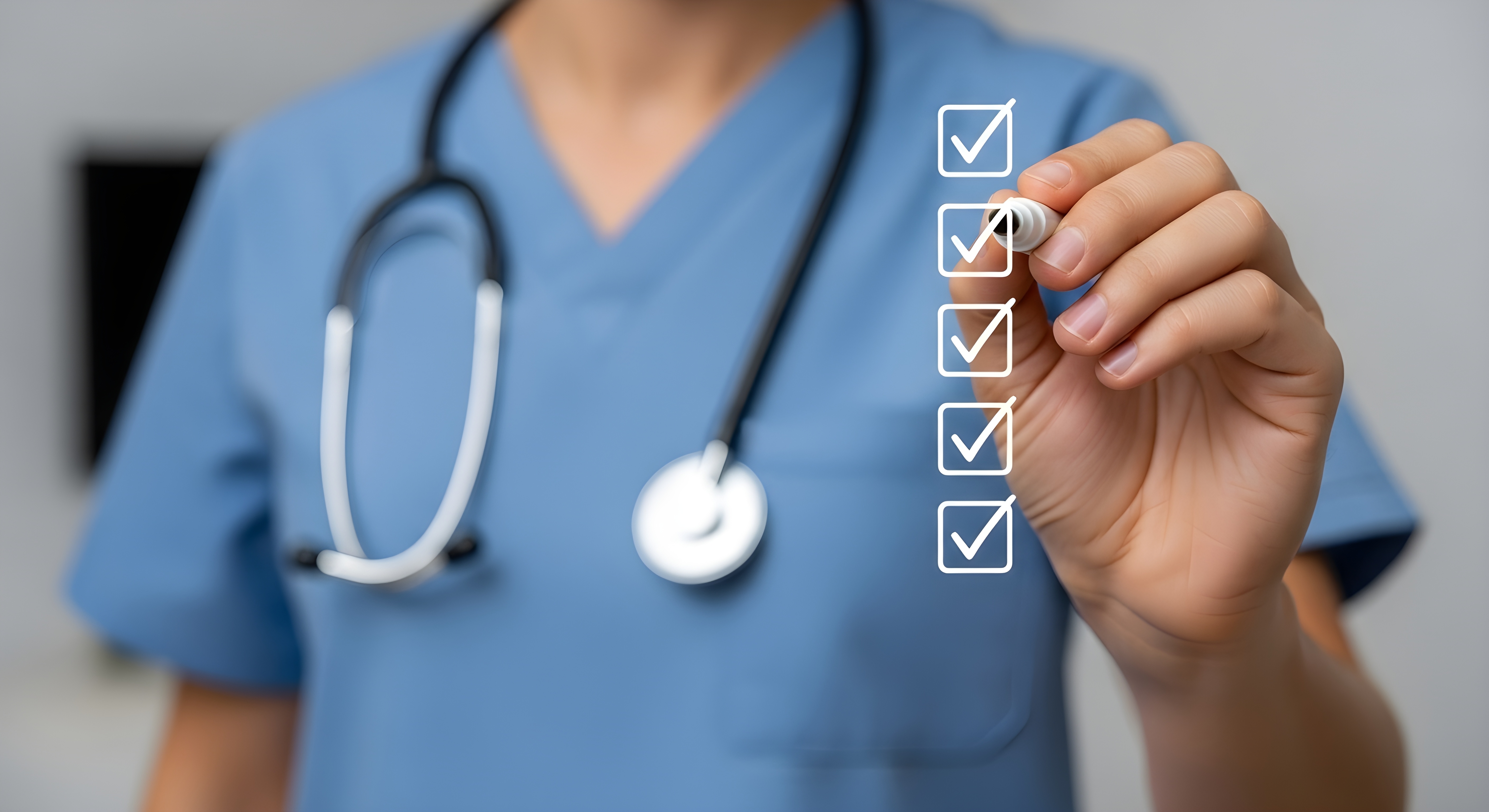Doctor checking many boxes representing MyMatrixx Wellness 360