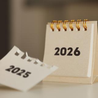 Calendar page revealing the year 2026